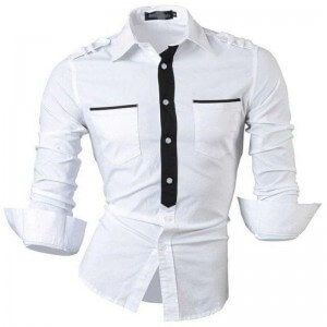 White Slim Fit With 2 Front Pockets For Men